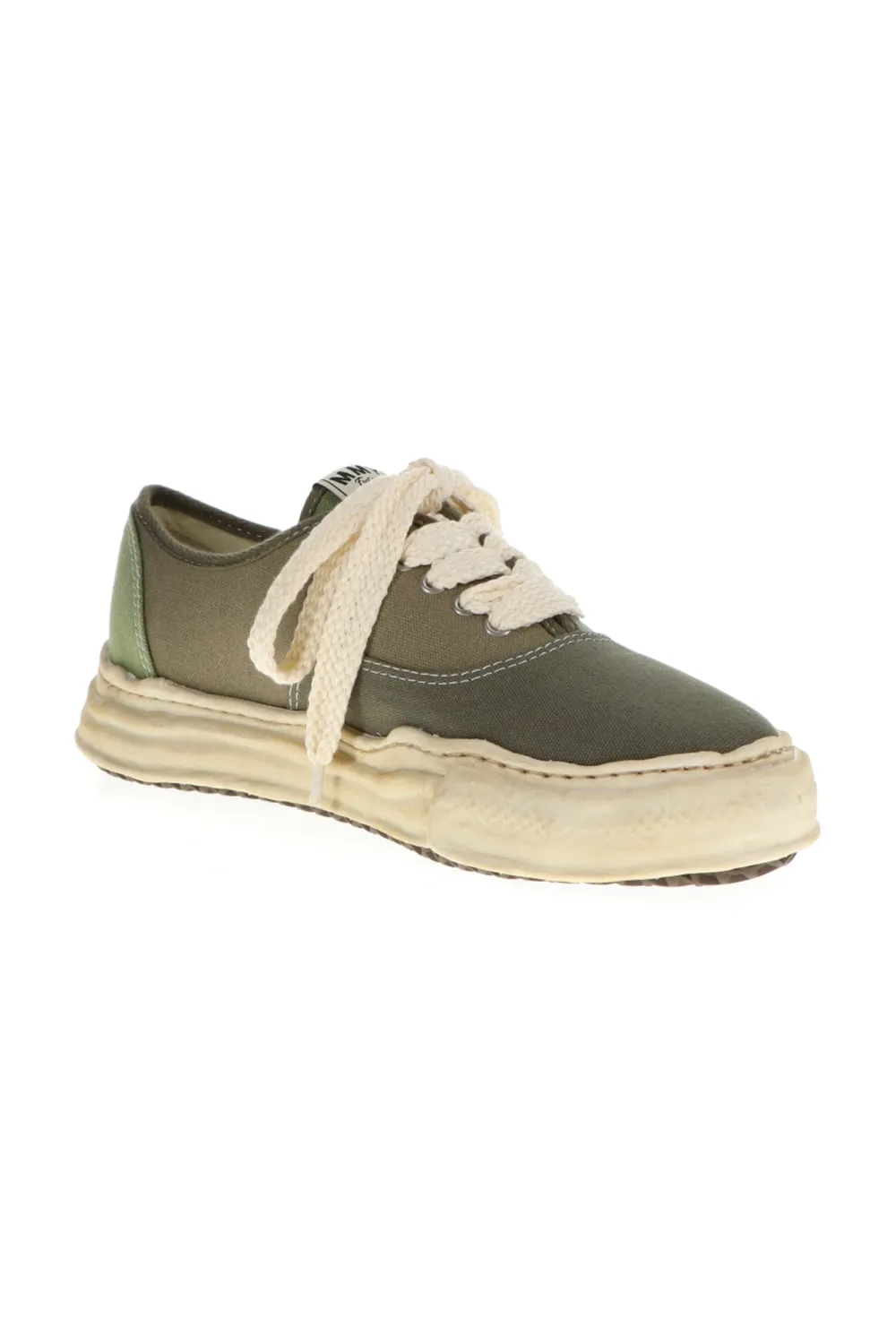 -BAKER- Over-dyed original sole canvas Low-Top sneakers Green
