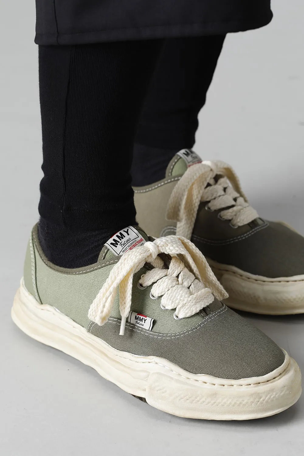 -BAKER- Over-dyed original sole canvas Low-Top sneakers Green