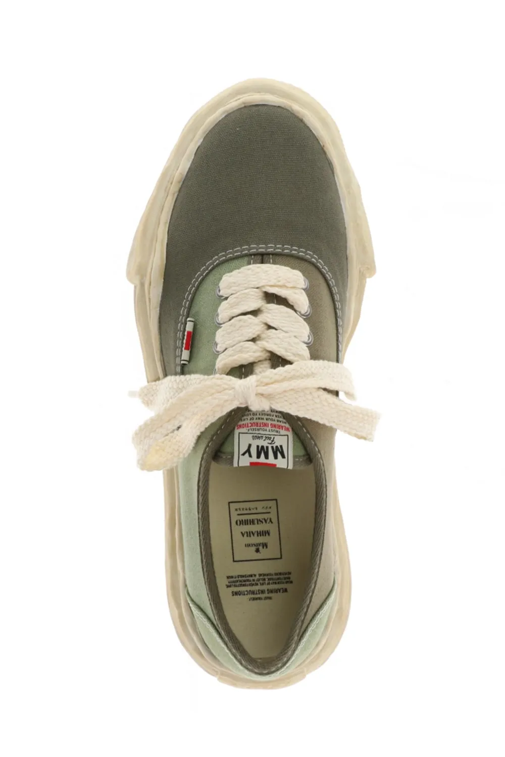 -BAKER- Over-dyed original sole canvas Low-Top sneakers Green