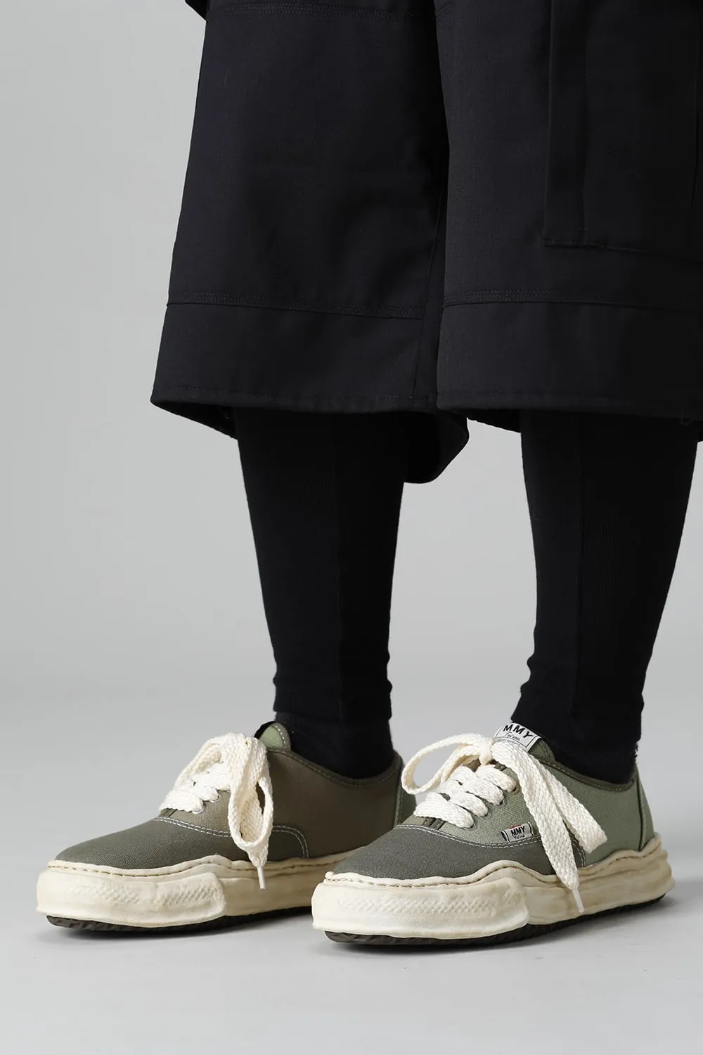 -BAKER- Over-dyed original sole canvas Low-Top sneakers Green