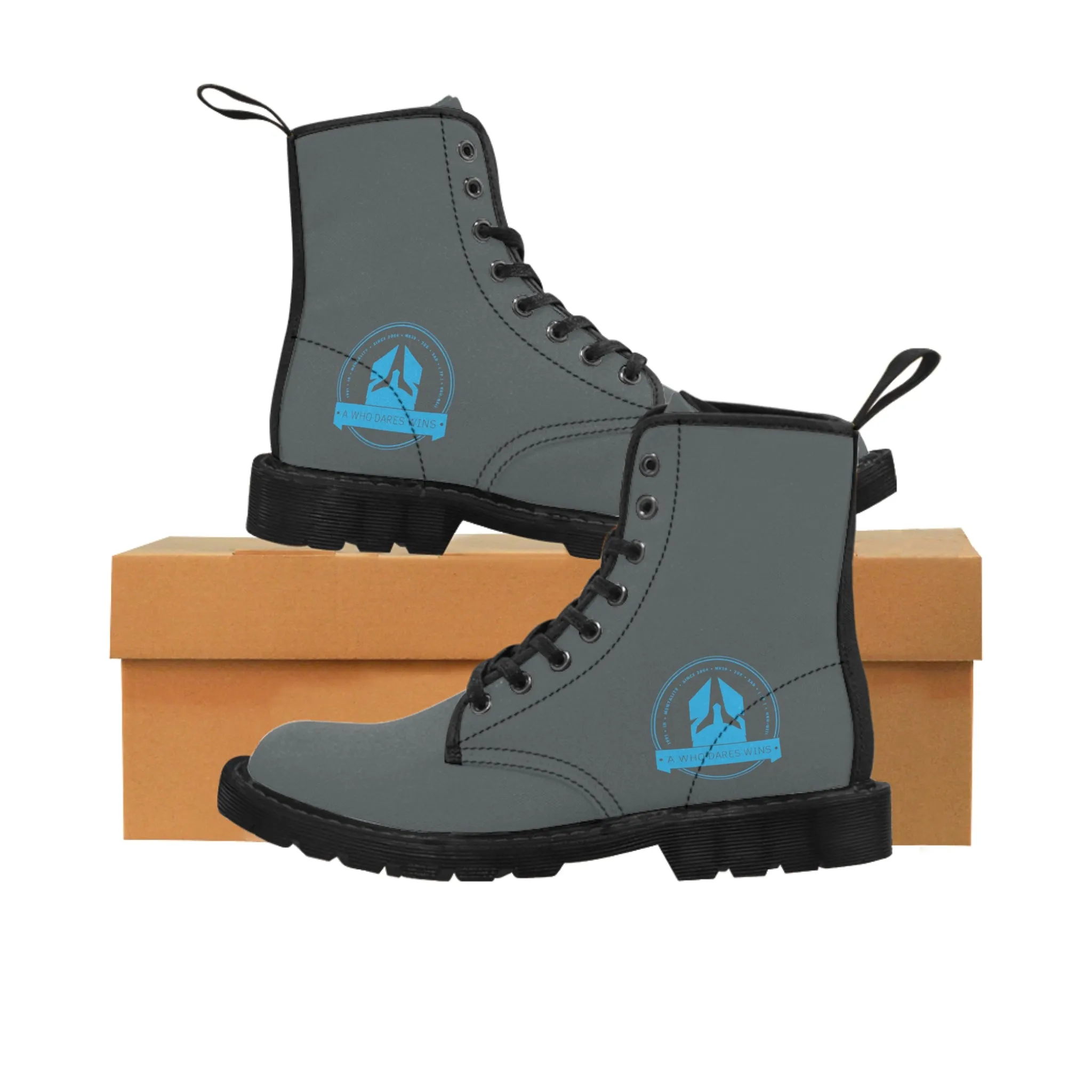 A1Who Dares Wins  Dark Grey Canvas Boots