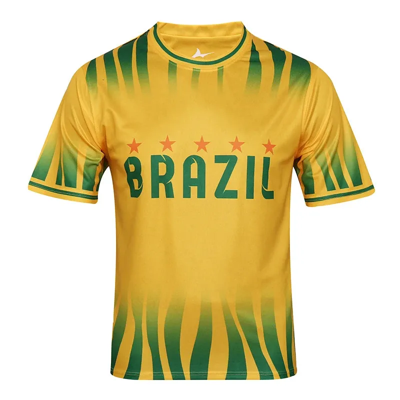 American Cup Brazil Football Jerseys 100% Polyester Nation Team Soccer Uniform Soccer Shirt