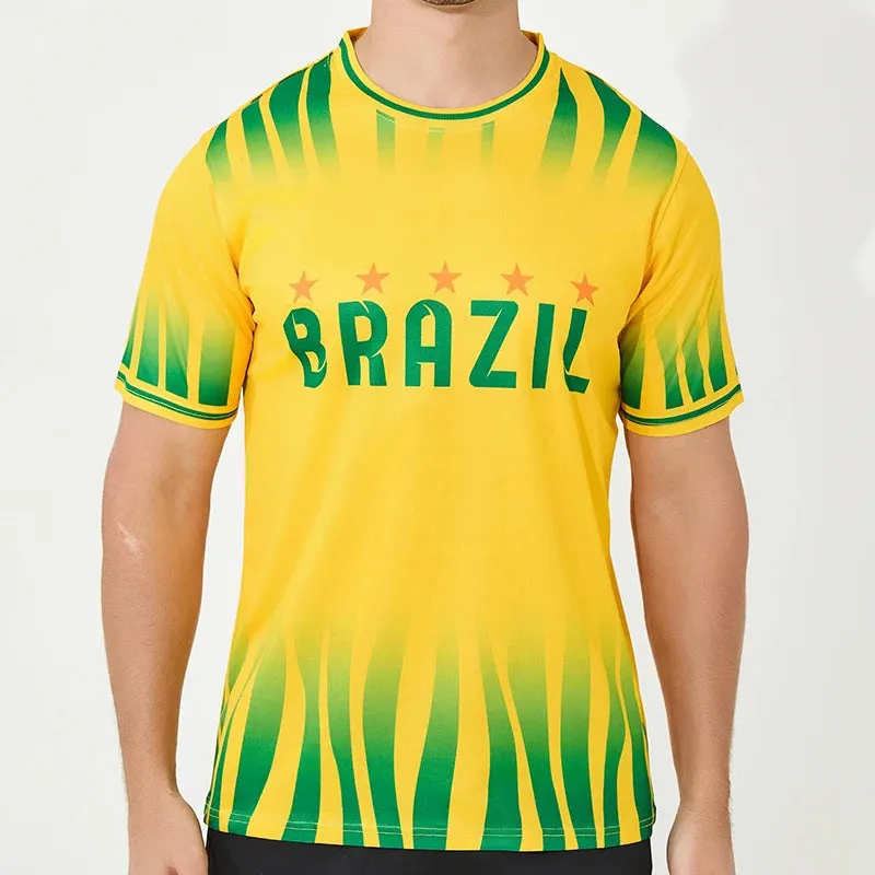 American Cup Brazil Football Jerseys 100% Polyester Nation Team Soccer Uniform Soccer Shirt
