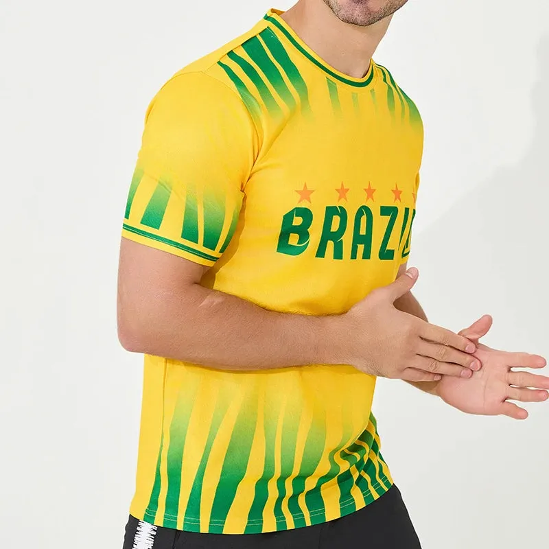 American Cup Brazil Football Jerseys 100% Polyester Nation Team Soccer Uniform Soccer Shirt