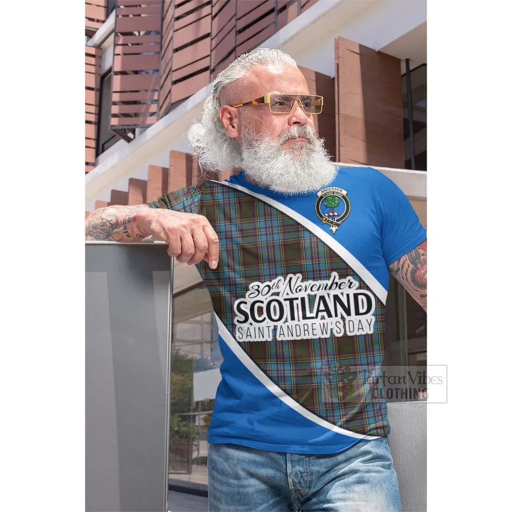 Anderson Family Crest Tartan Cotton T-shirt Celebrate Saint Andrew's Day in Style