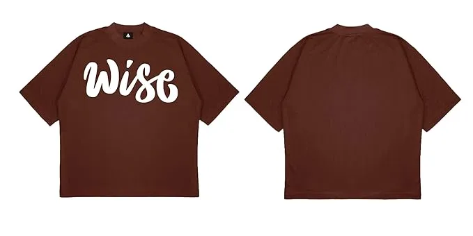 ANGAR Cotton Drop Shoulder WISE Half Sleeves Oversized Fit Printed T-Shirt for Men