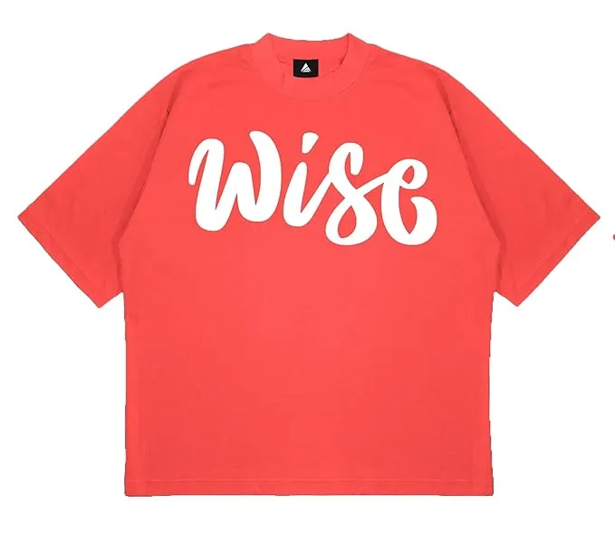 ANGAR Cotton Drop Shoulder WISE Half Sleeves Oversized Fit Printed T-Shirt for Men