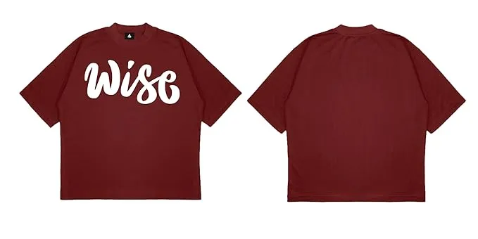 ANGAR Cotton Drop Shoulder WISE Half Sleeves Oversized Fit Printed T-Shirt for Men