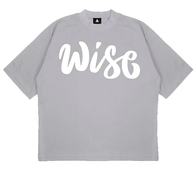 ANGAR Cotton Drop Shoulder WISE Half Sleeves Oversized Fit Printed T-Shirt for Men