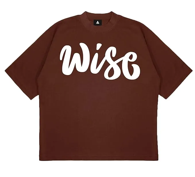 ANGAR Cotton Drop Shoulder WISE Half Sleeves Oversized Fit Printed T-Shirt for Men