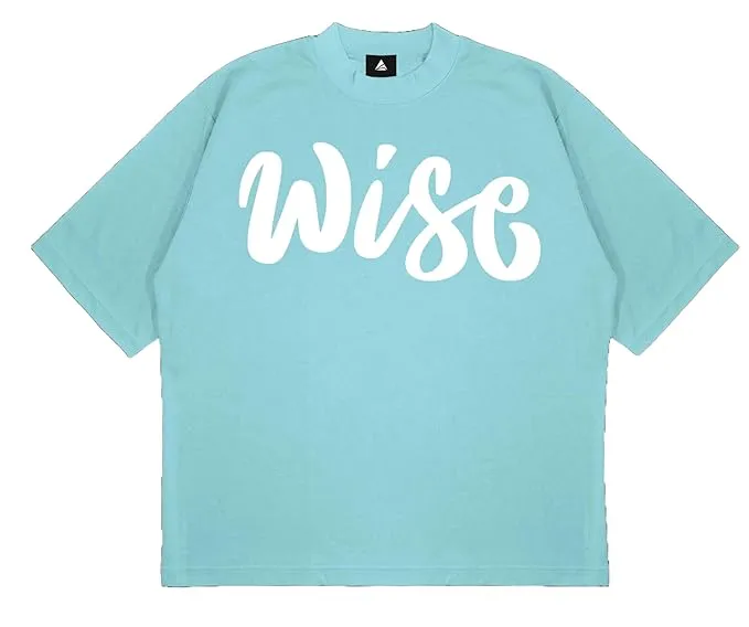 ANGAR Cotton Drop Shoulder WISE Half Sleeves Oversized Fit Printed T-Shirt for Men