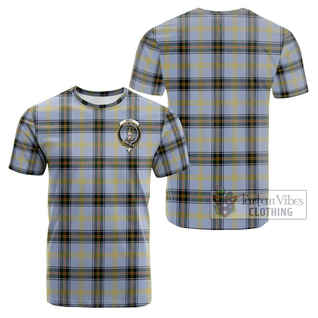Bell Tartan Cotton T-Shirt with Family Crest