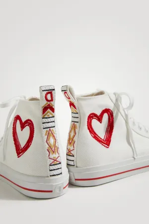 Beta Heart High Top Sneakers Desigual Style 22SSKA03 SS22 New Season
