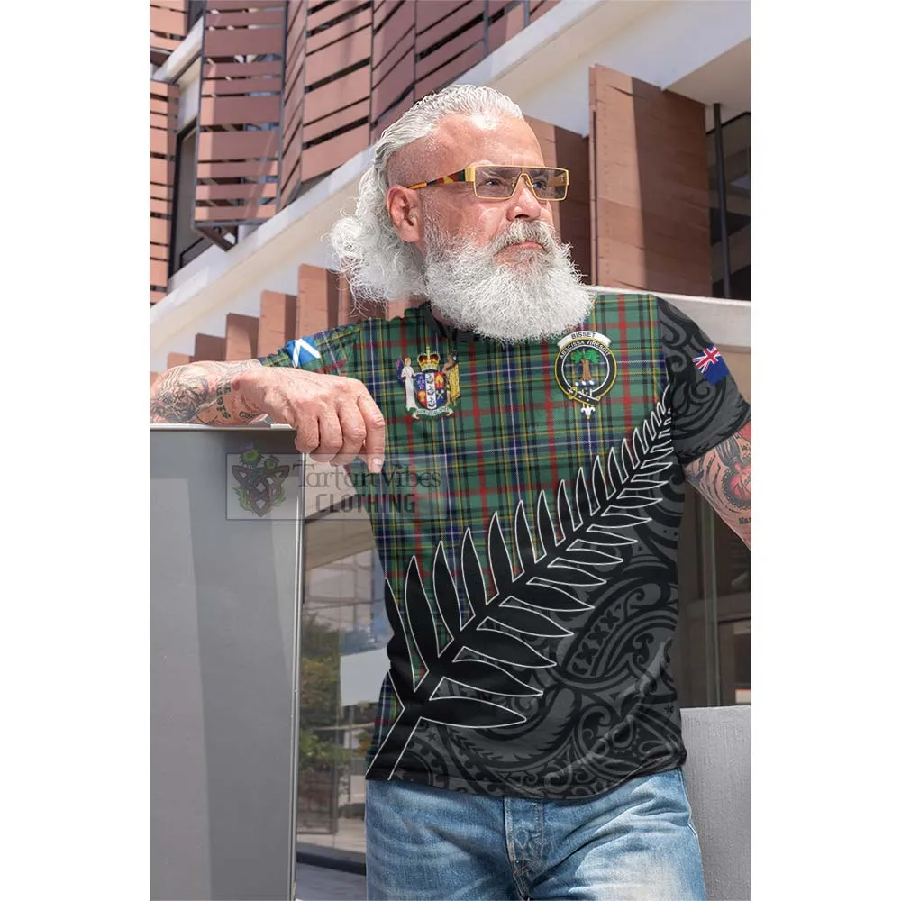Bisset Crest Tartan Cotton T-shirt with New Zealand Silver Fern Half Style