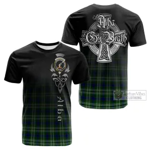 Blackadder Tartan Cotton T-shirt Featuring Alba Gu Brath Family Crest Celtic Inspired