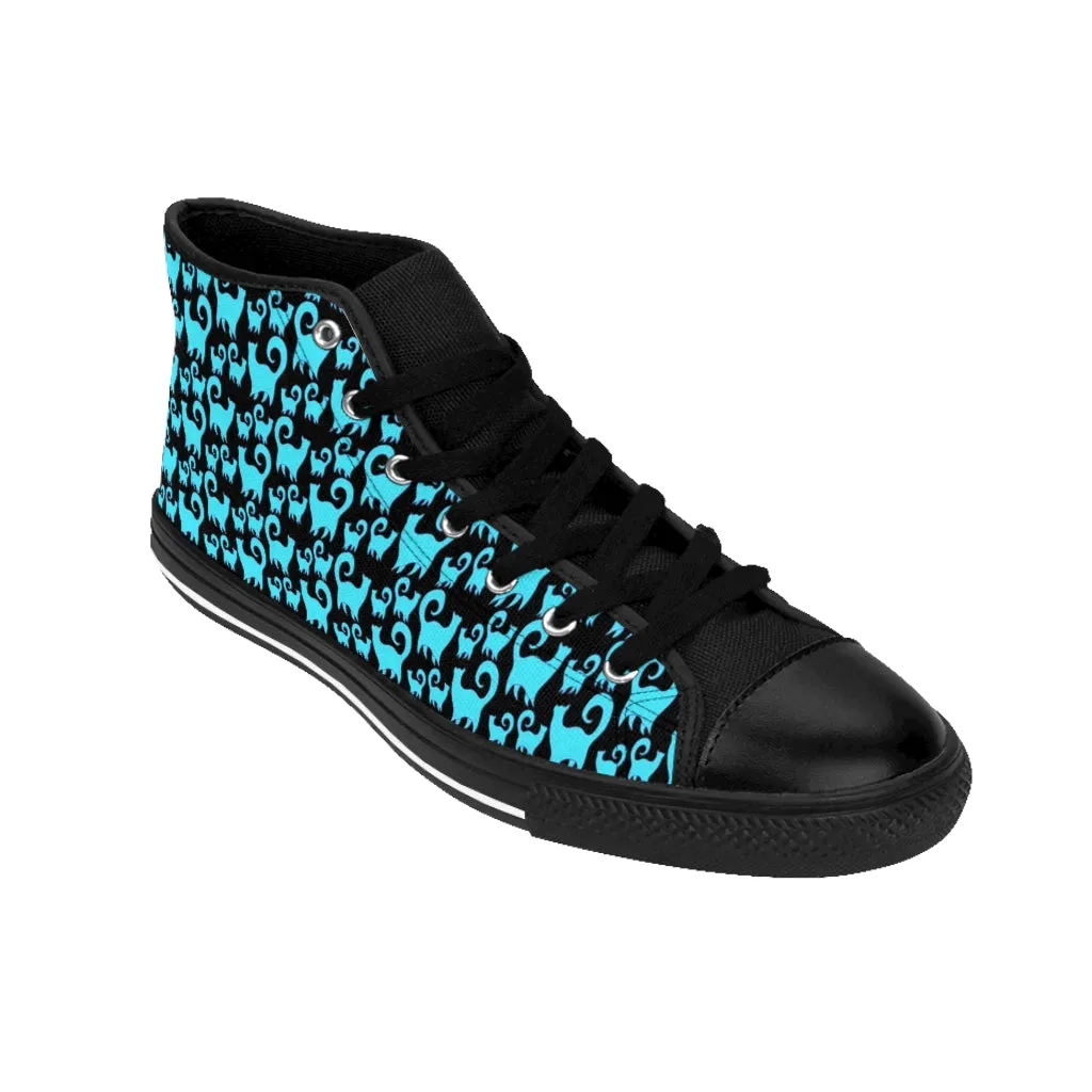 Blue Snobby Cats Women's High-top Sneakers