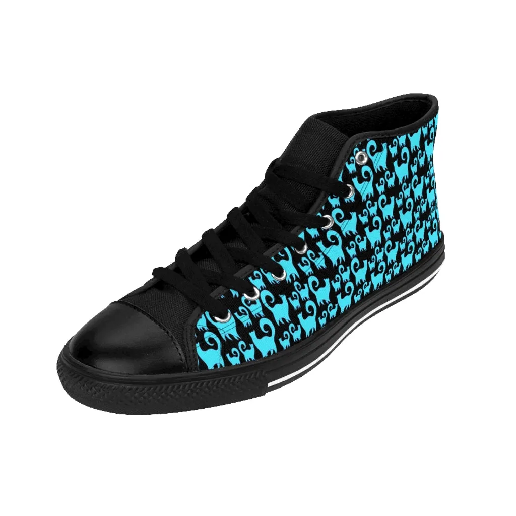 Blue Snobby Cats Women's High-top Sneakers