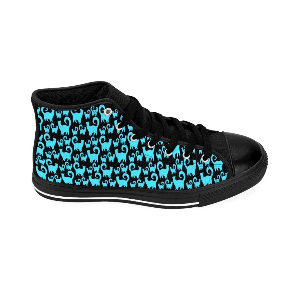 Blue Snobby Cats Women's High-top Sneakers