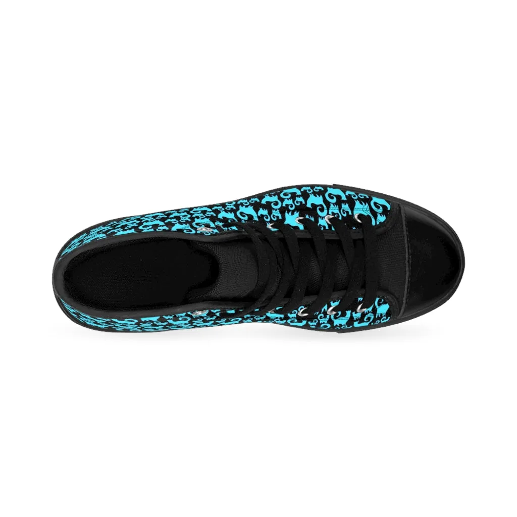 Blue Snobby Cats Women's High-top Sneakers