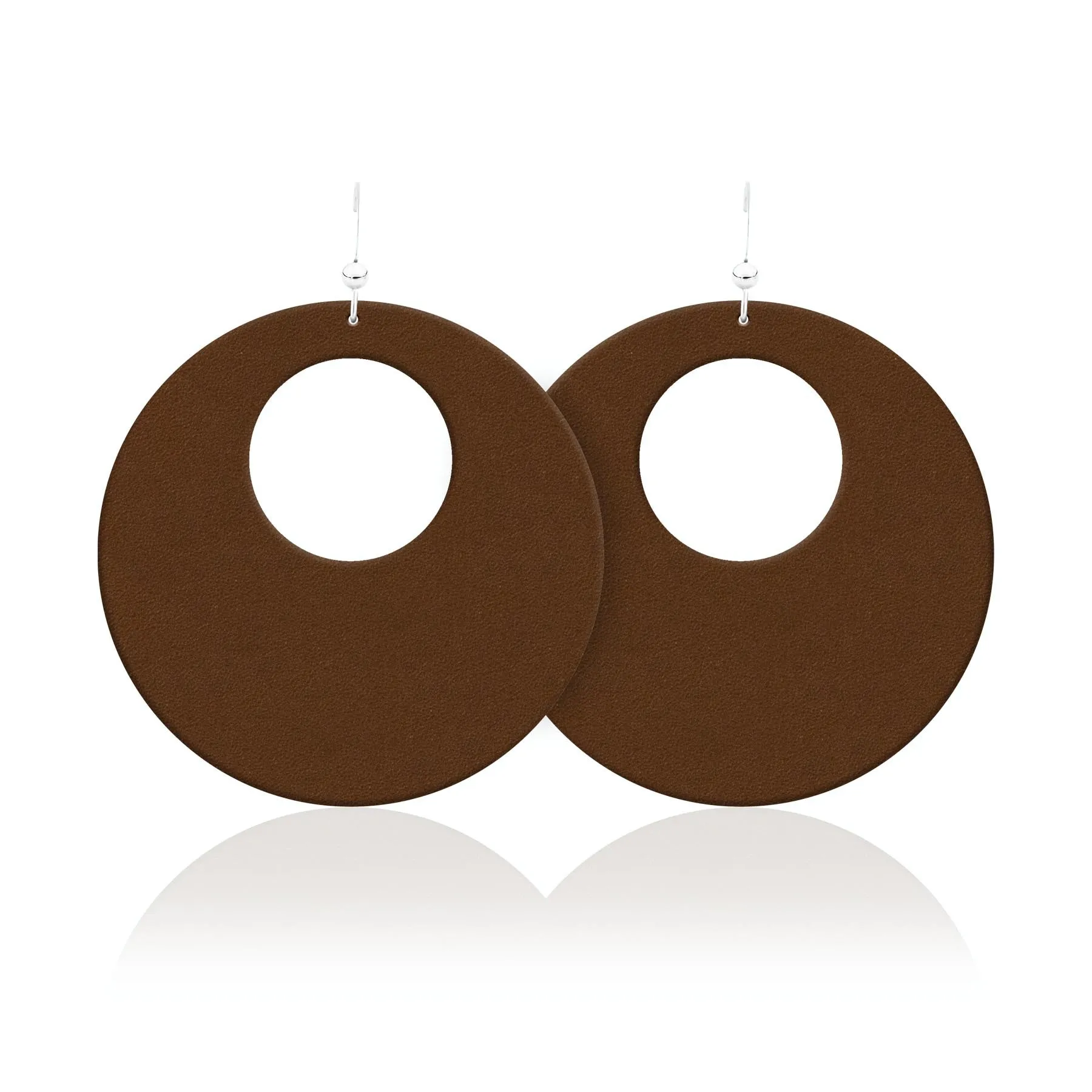 Cacao Revolve Leather Earrings