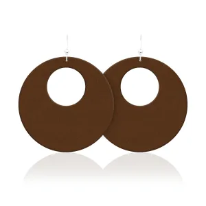 Cacao Revolve Leather Earrings