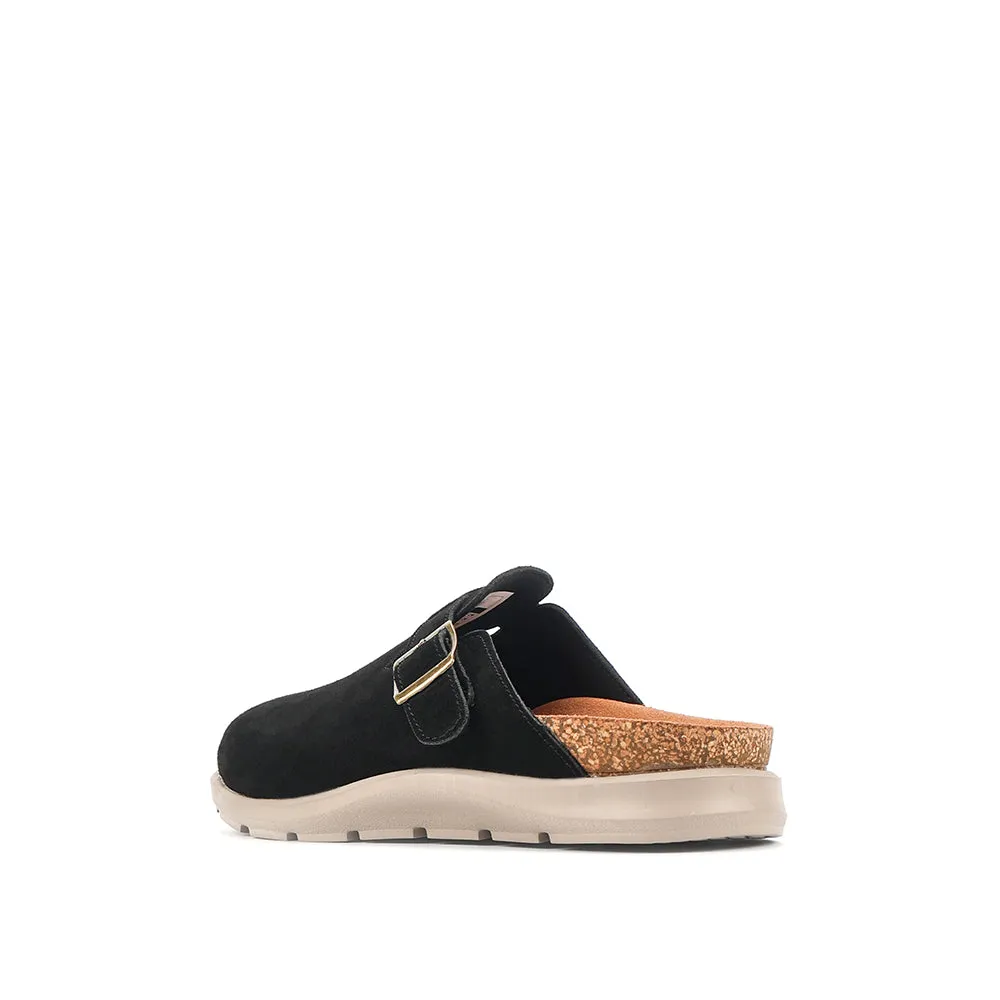 camel active Women Trinity 1 Buckled Clogs Sandals -752407-CV01SV-1-BLACK