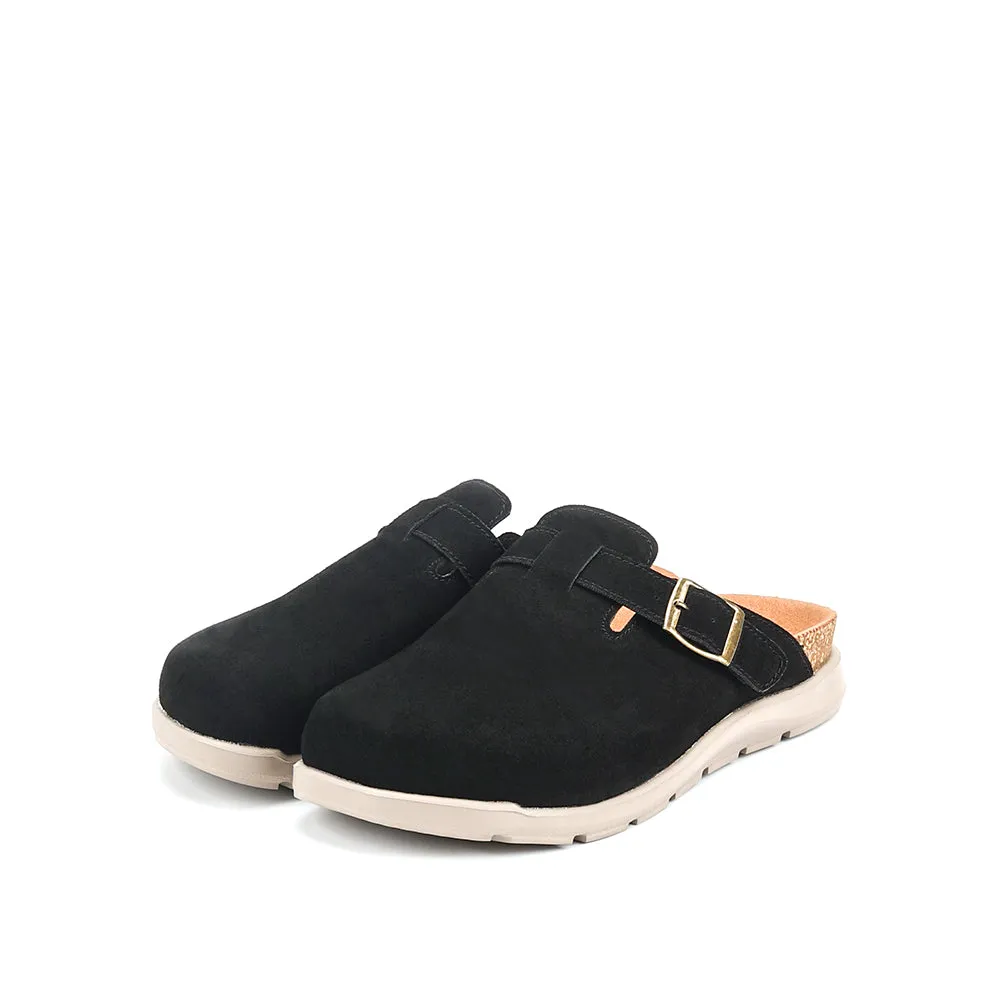 camel active Women Trinity 1 Buckled Clogs Sandals -752407-CV01SV-1-BLACK