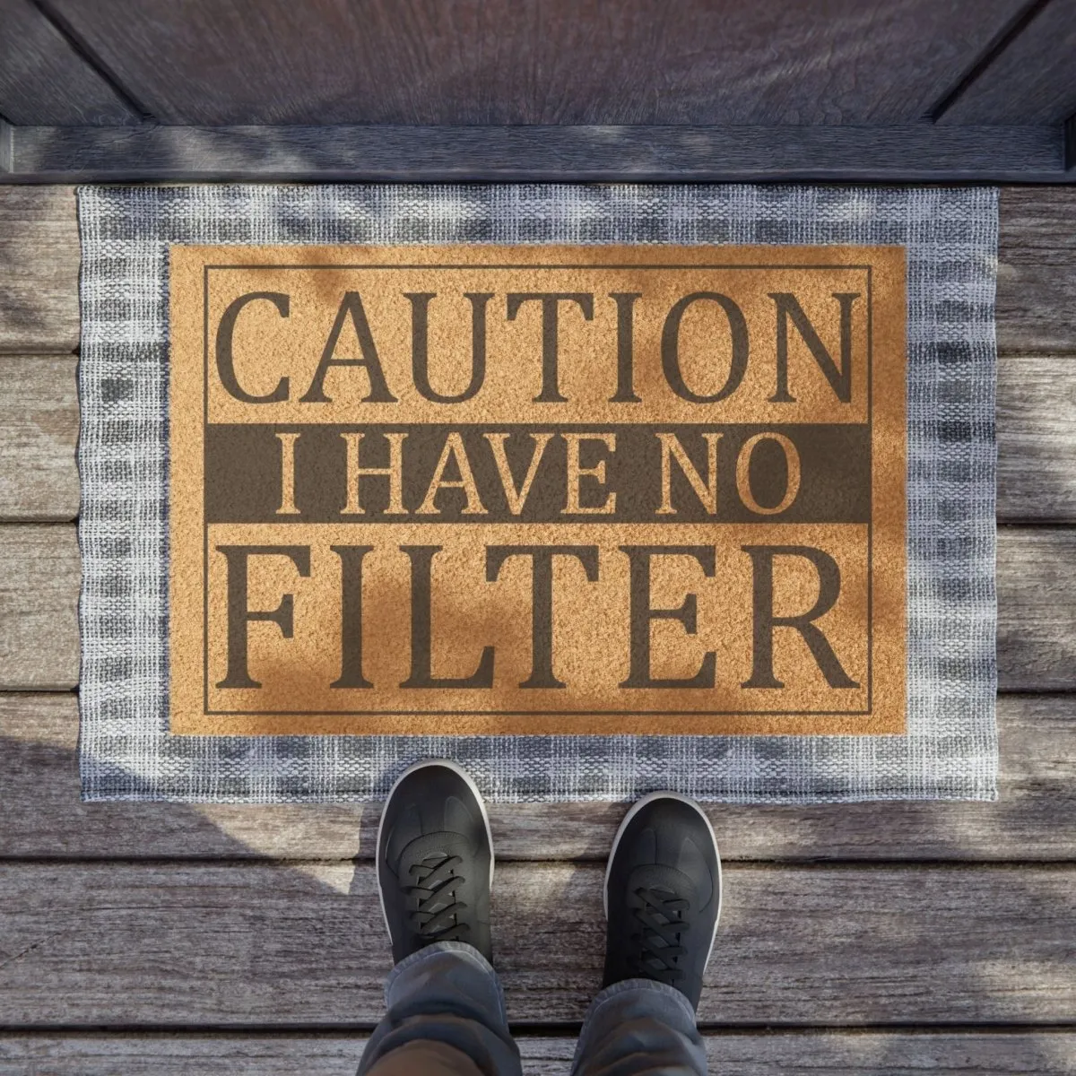 Caution I Have no Filter Doormat