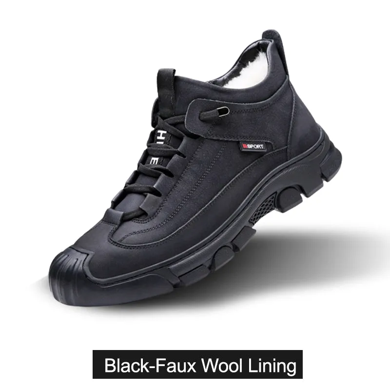🎁Christmas Hot Sale 30% OFF🎁Men's Faux Wool Lining Leather Sneaker (Free Shipping)