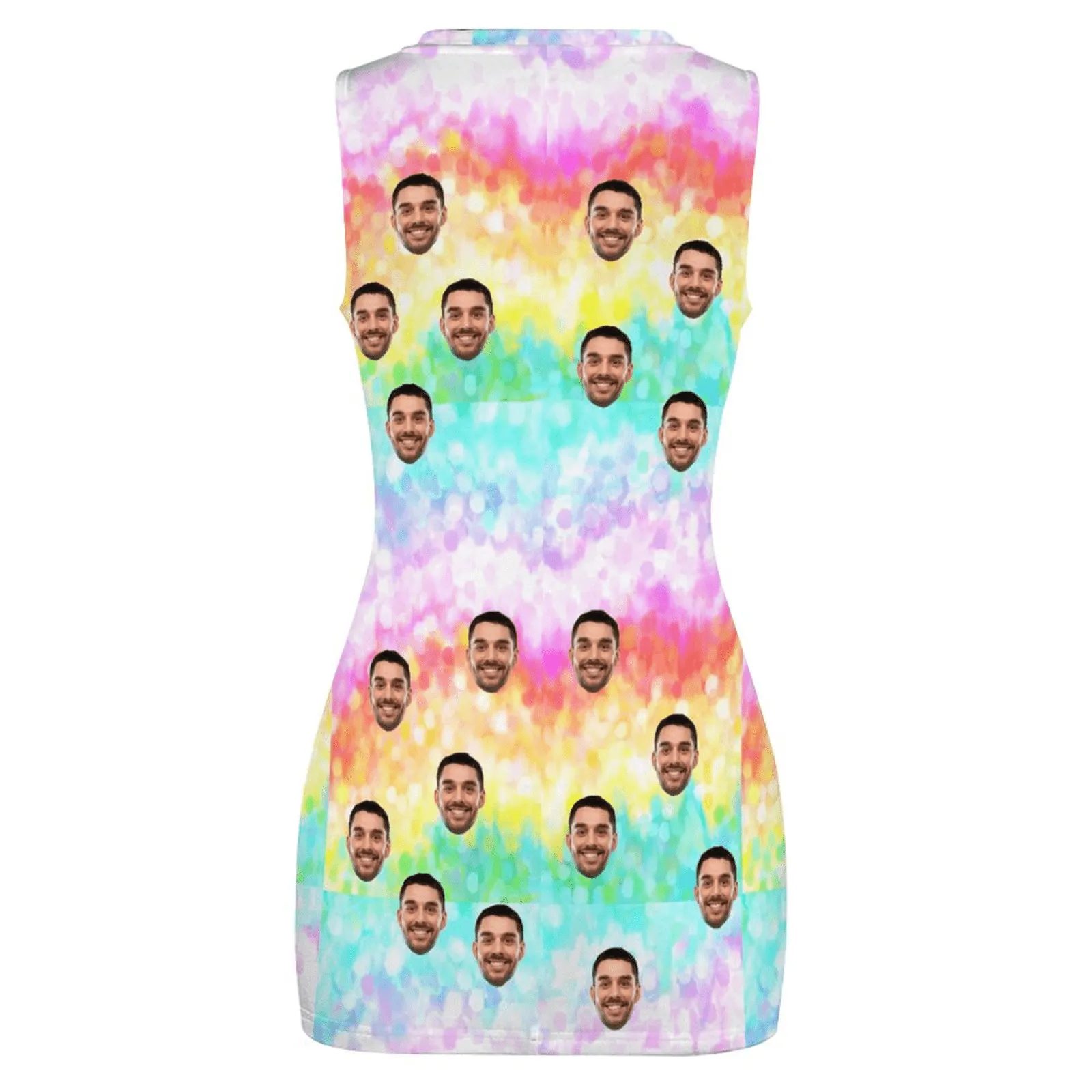 Custom Face Rainbow Slim wrap hip skirt Personalized Women's Dress Short Skirt