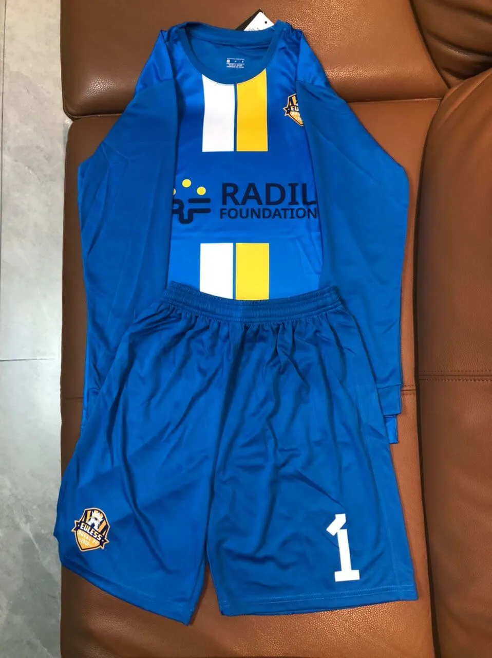 Custom Logo Blue Soccer Keeper Uniform