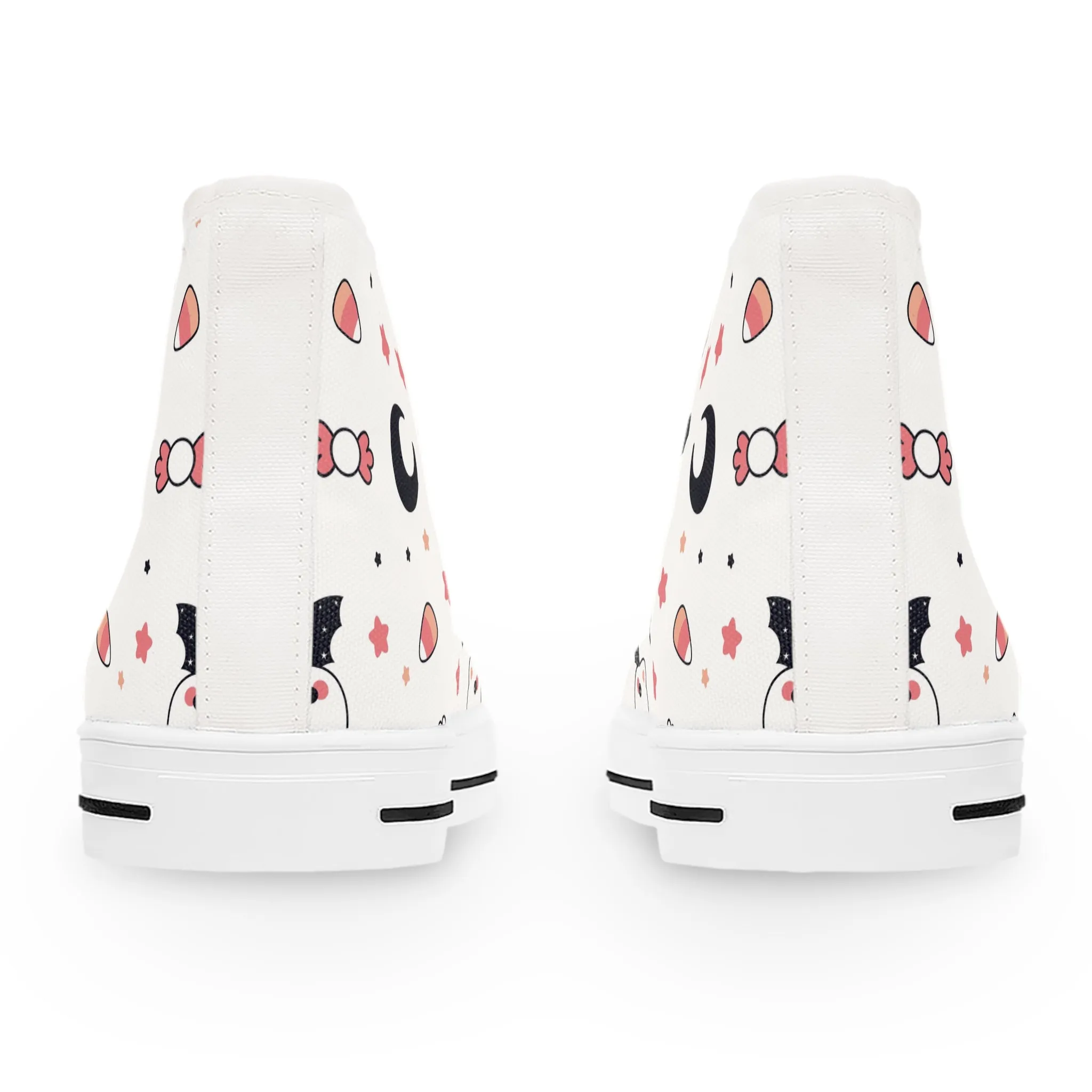 Cute Halloween Cat Bat Women's High Top Sneakers