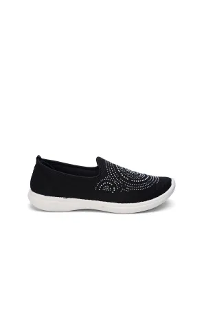 Fancy Ladies Black Canvas Sneakers