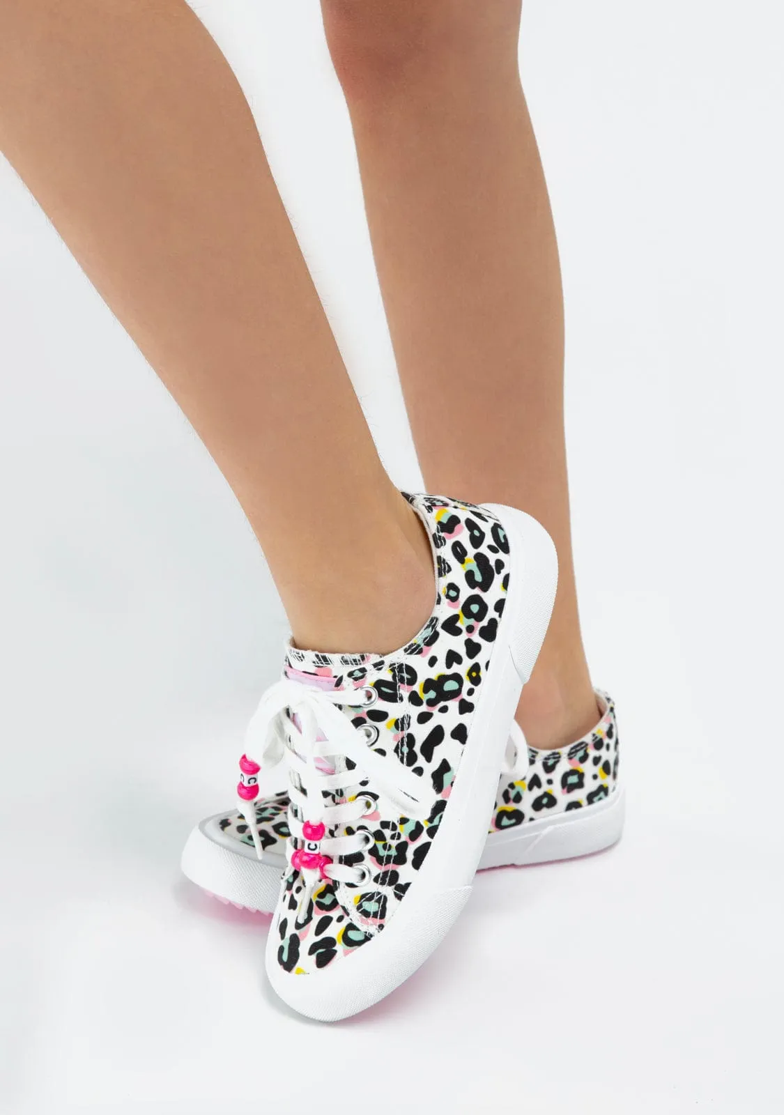 Girl's Leopard Sneakers Canvas