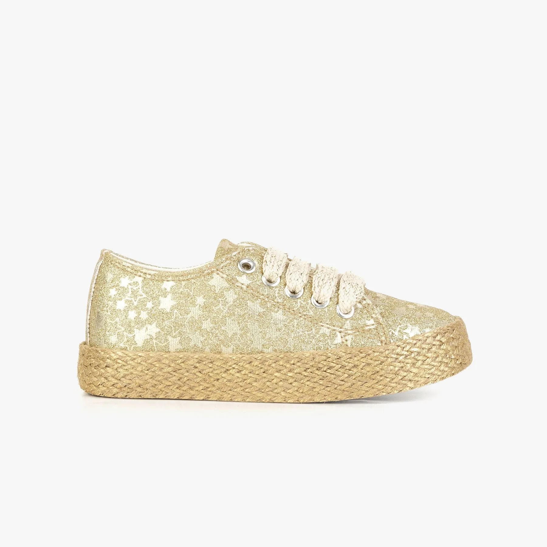 Girl's Platinum Jute Canvas Sneakers