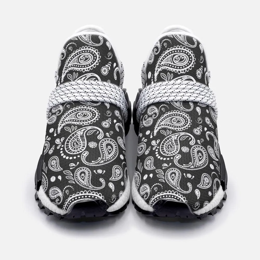 Grey paisley bandana Unisex Lightweight Custom shoes