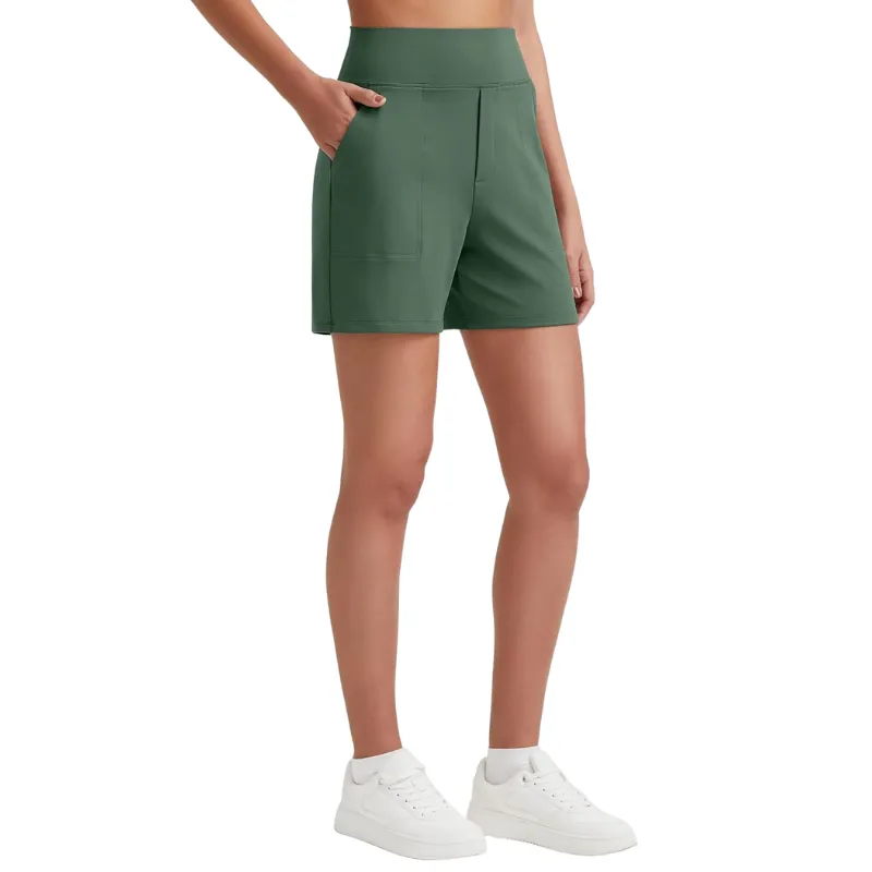 High Waisted Bermuda Yoga Shorts for Running Casual Wear