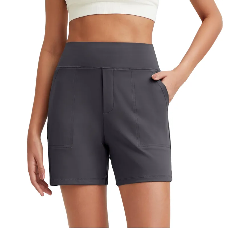 High Waisted Bermuda Yoga Shorts for Running Casual Wear
