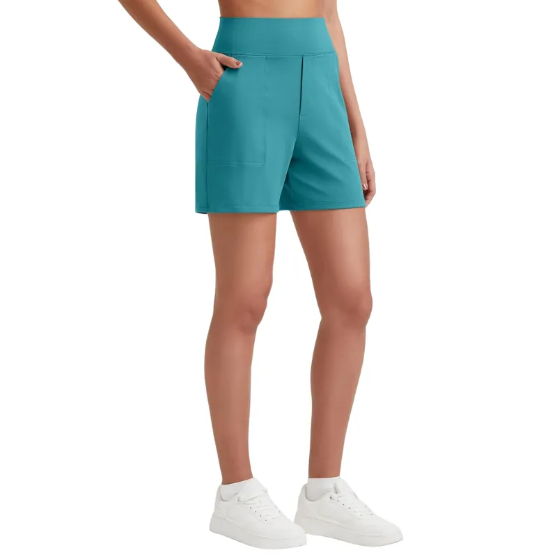 High Waisted Bermuda Yoga Shorts for Running Casual Wear