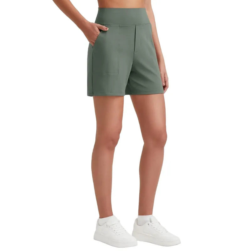 High Waisted Bermuda Yoga Shorts for Running Casual Wear