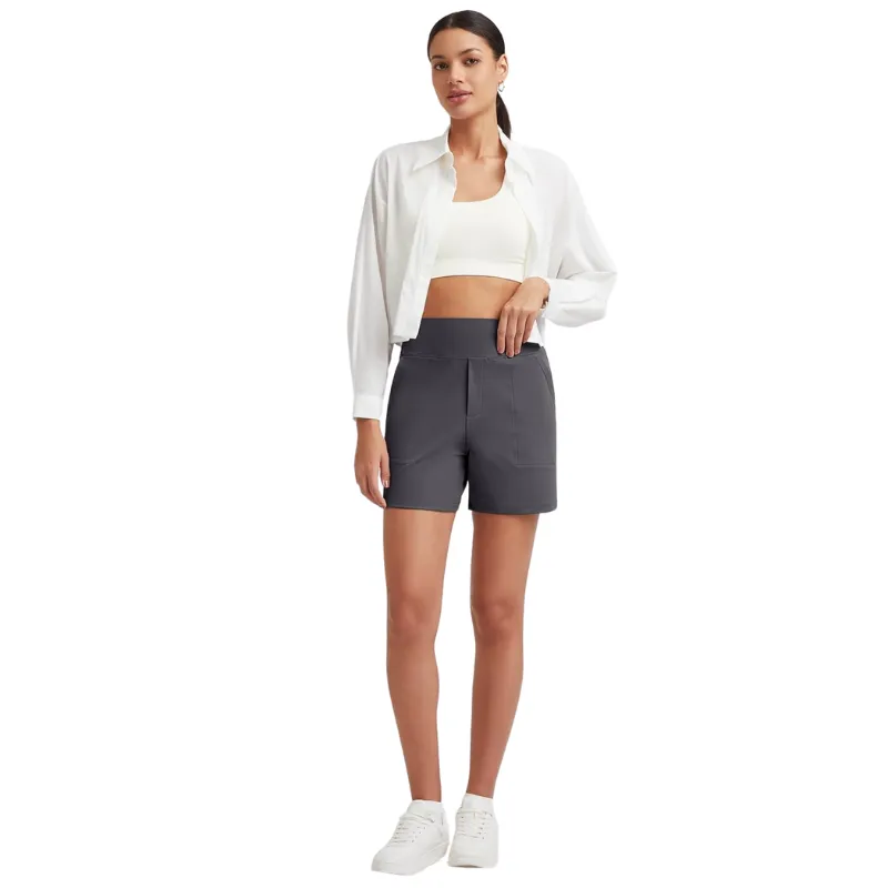 High Waisted Bermuda Yoga Shorts for Running Casual Wear