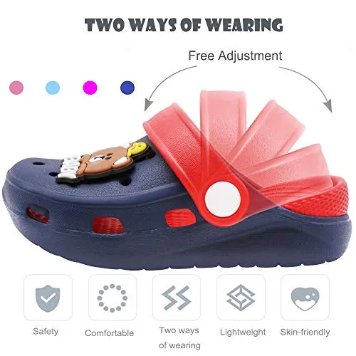 Kids Classic Cute Cartoon Lightweight Sandals (Dark Blue Bear)