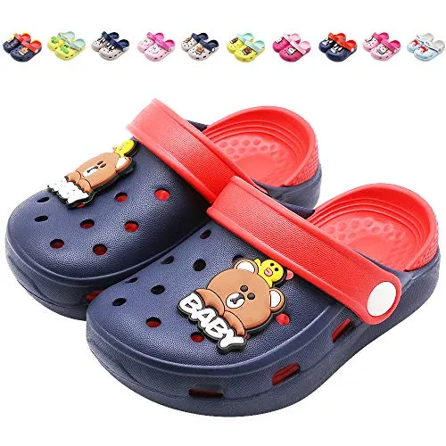 Kids Classic Cute Cartoon Lightweight Sandals (Dark Blue Bear)