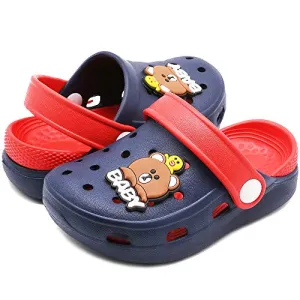 Kids Classic Cute Cartoon Lightweight Sandals (Dark Blue Bear)