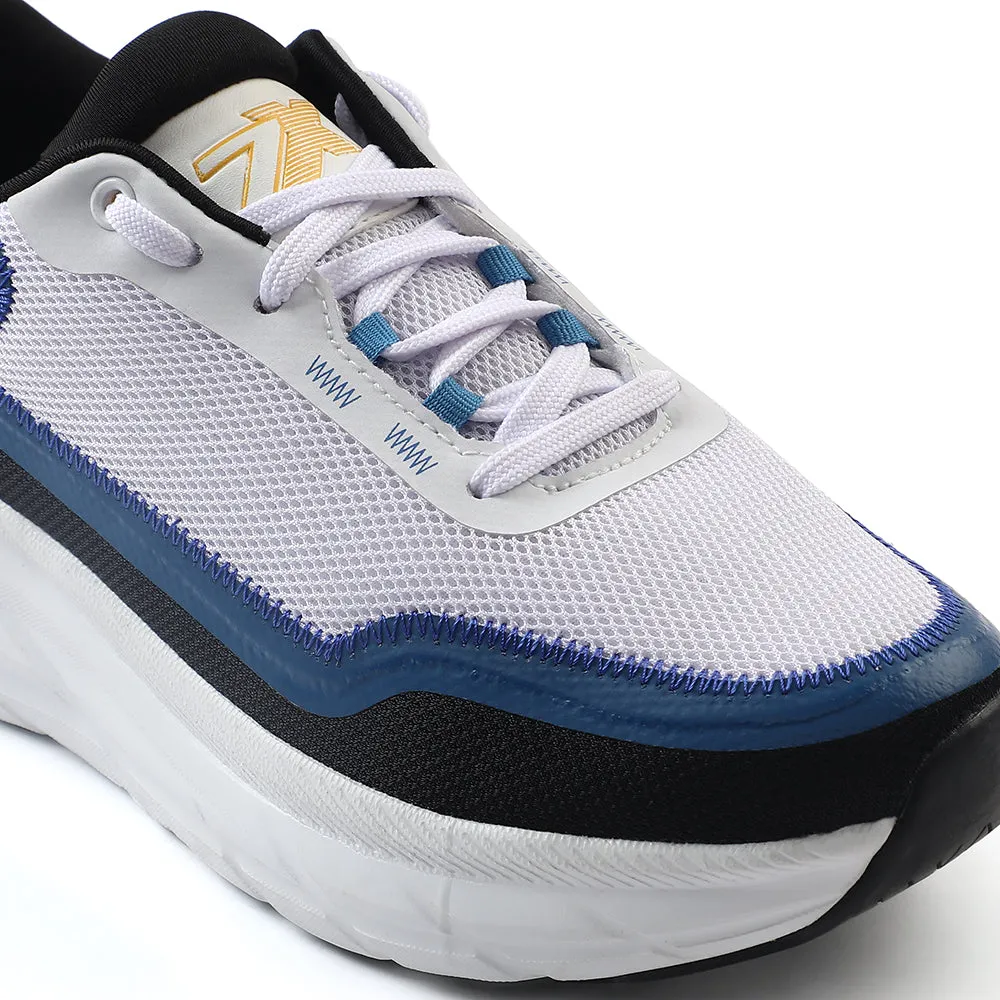 Leap7x White Sports Lacing Running Shoes For Men ROBUST-3E By Liberty