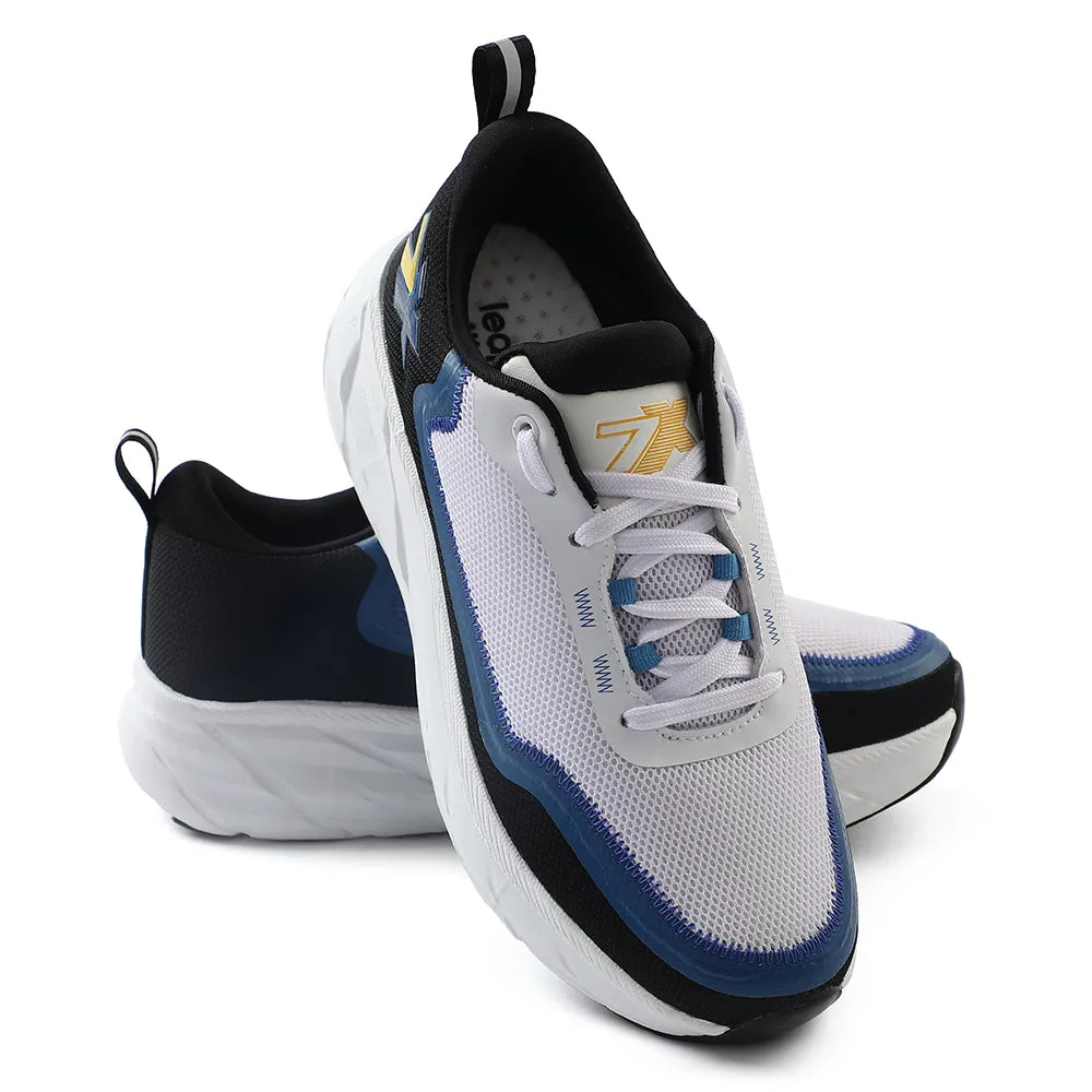 Leap7x White Sports Lacing Running Shoes For Men ROBUST-3E By Liberty