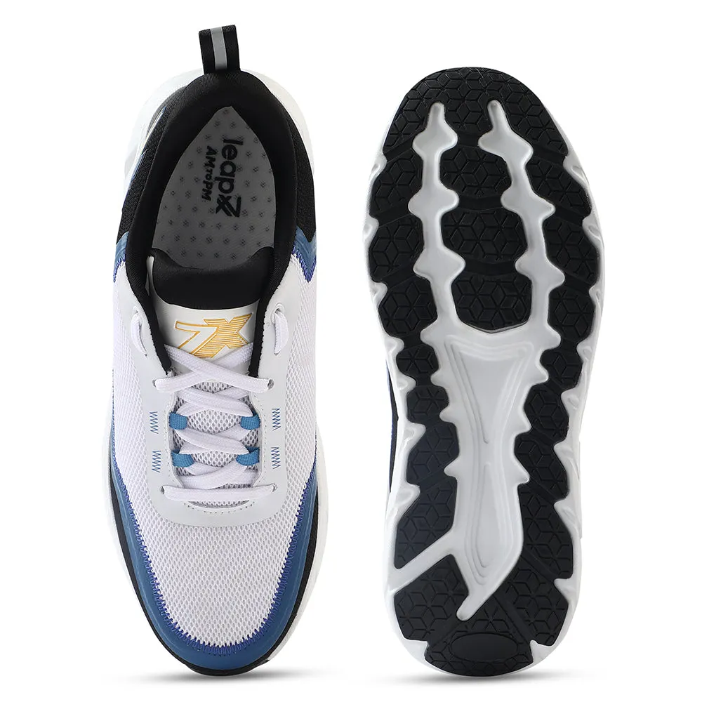 Leap7x White Sports Lacing Running Shoes For Men ROBUST-3E By Liberty