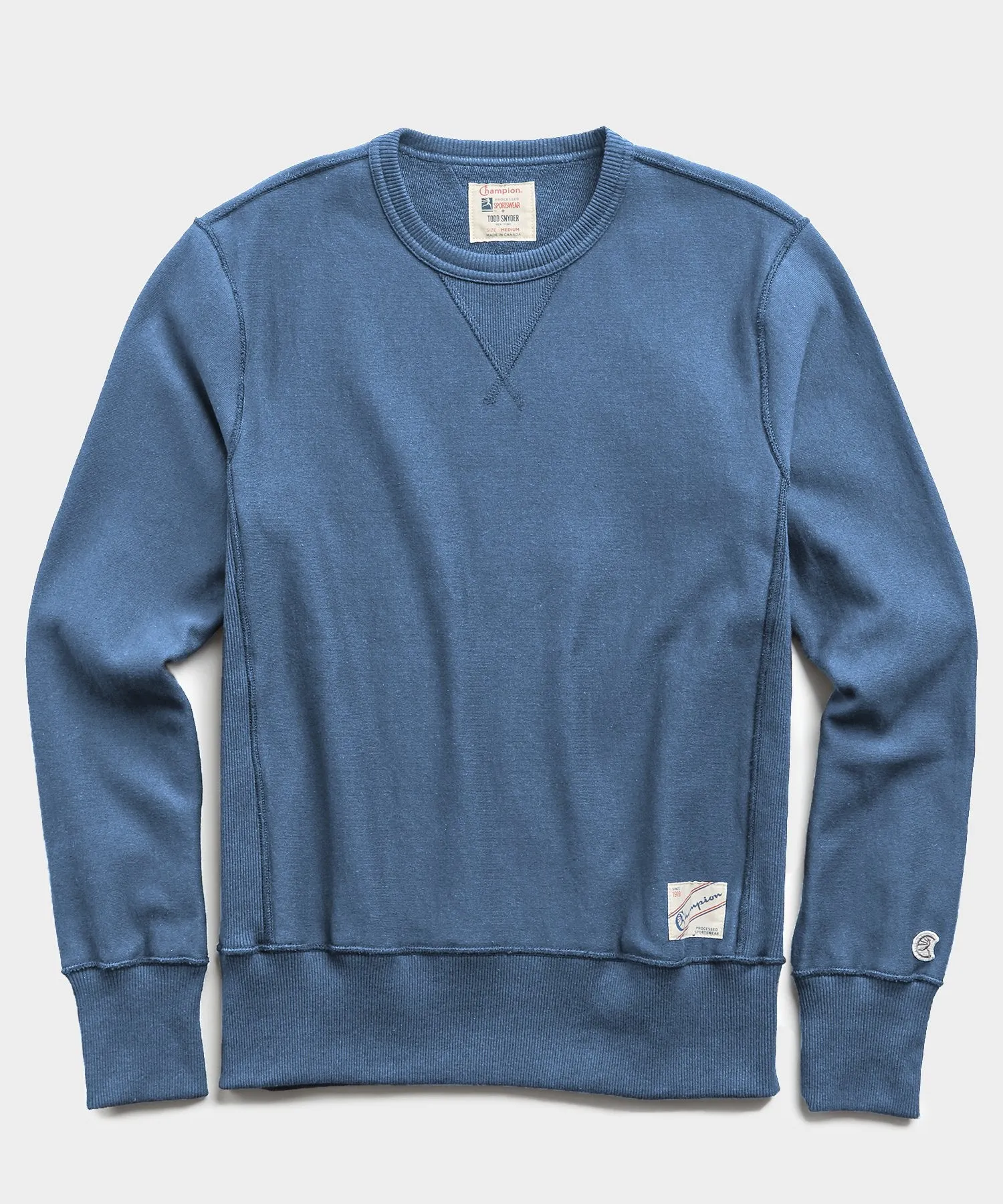 Lightweight Reverse Weave Crew in Cadet Blue