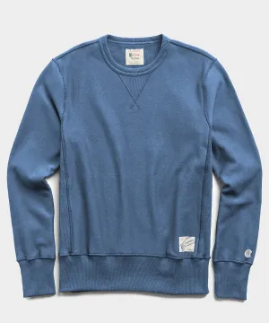 Lightweight Reverse Weave Crew in Cadet Blue