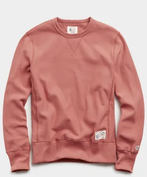 Lightweight Reverse Weave Crew in Rosewine